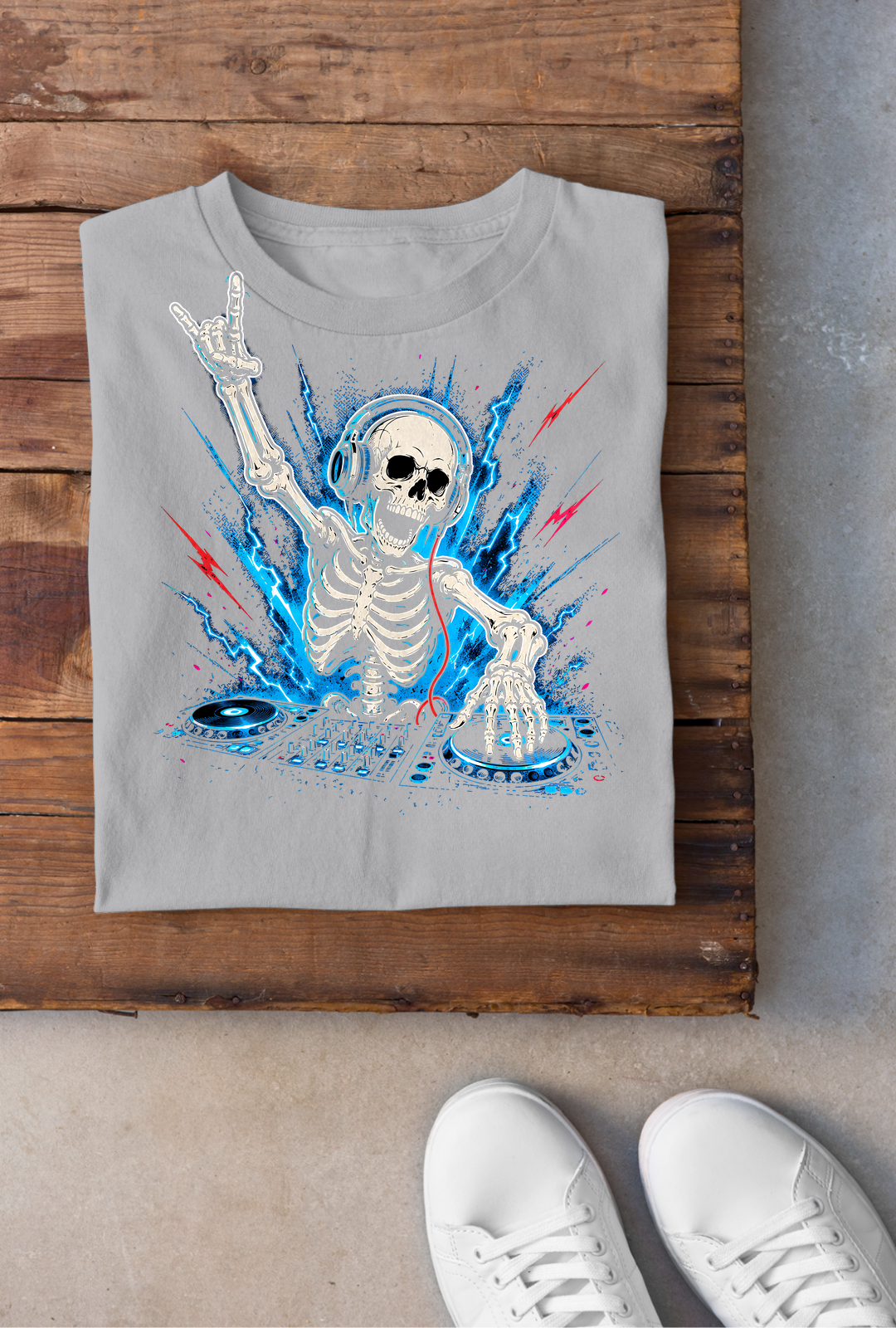 Skeleton DJ Rave (Backprint)