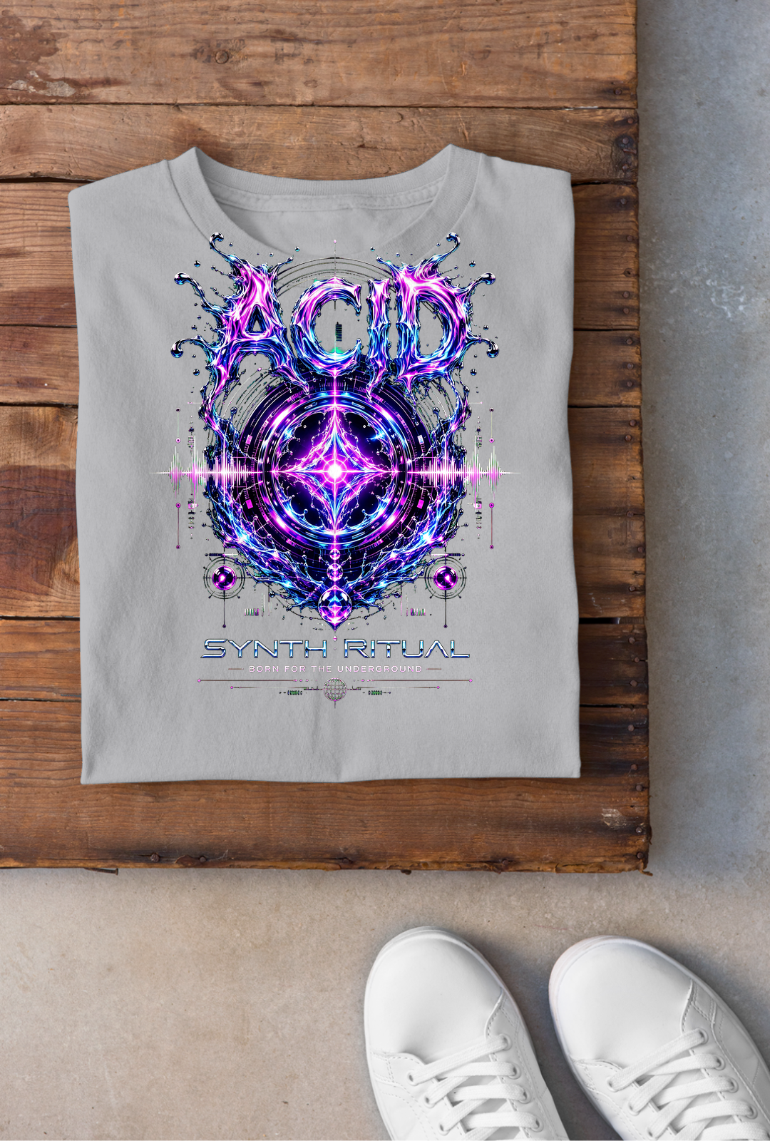 Acid Synth Ritual Backprint - Sportgrey