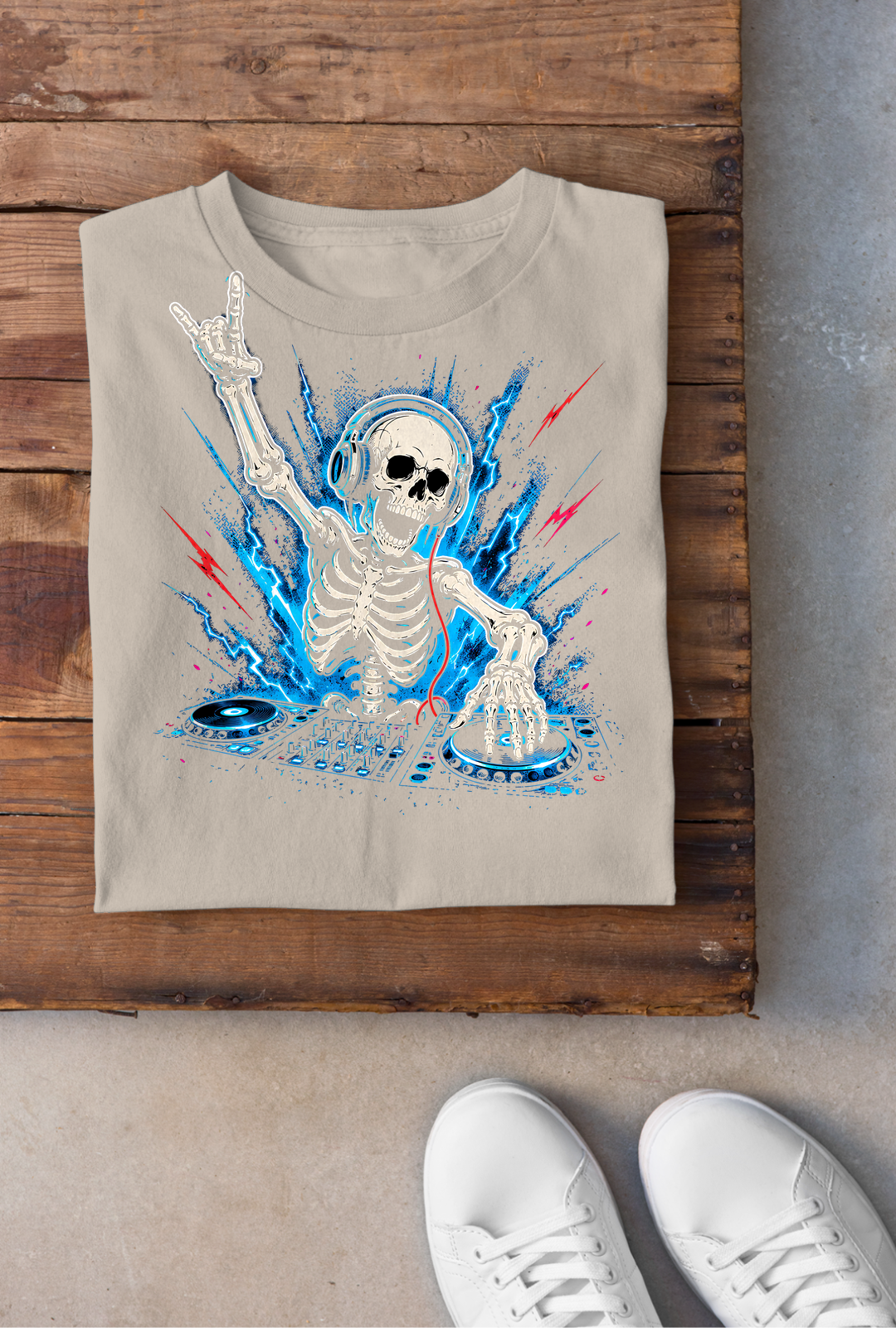 Skeleton DJ Rave (Backprint)