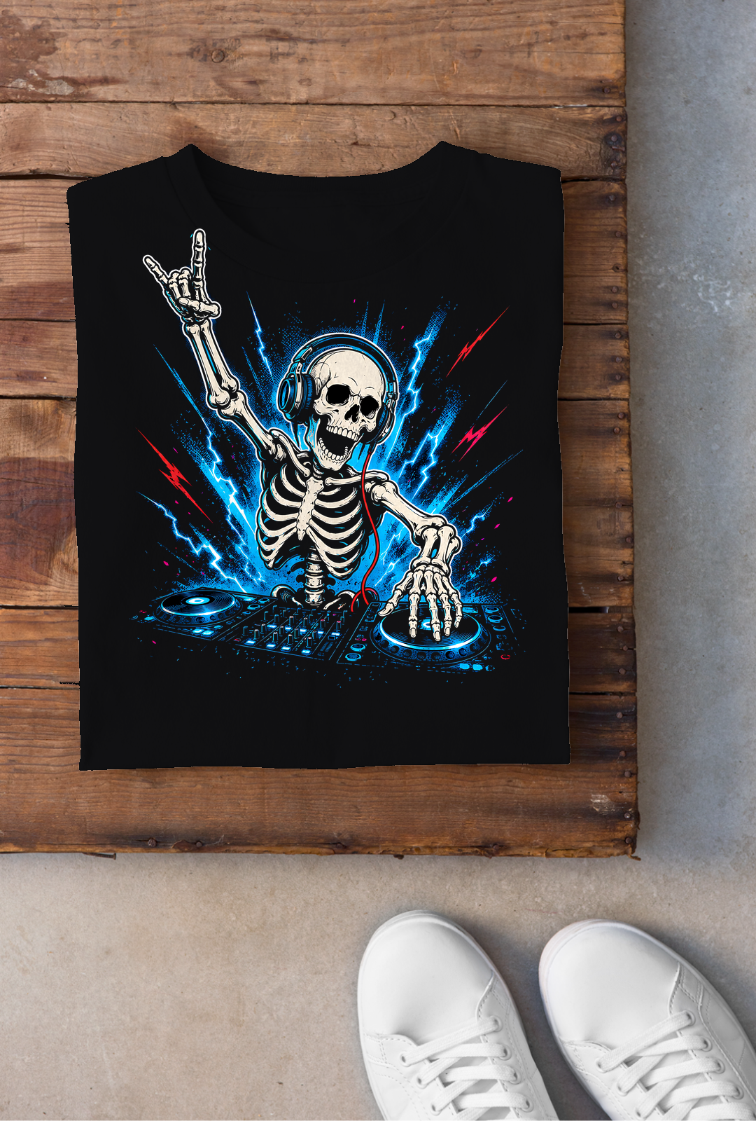 Skeleton DJ Rave (Backprint)