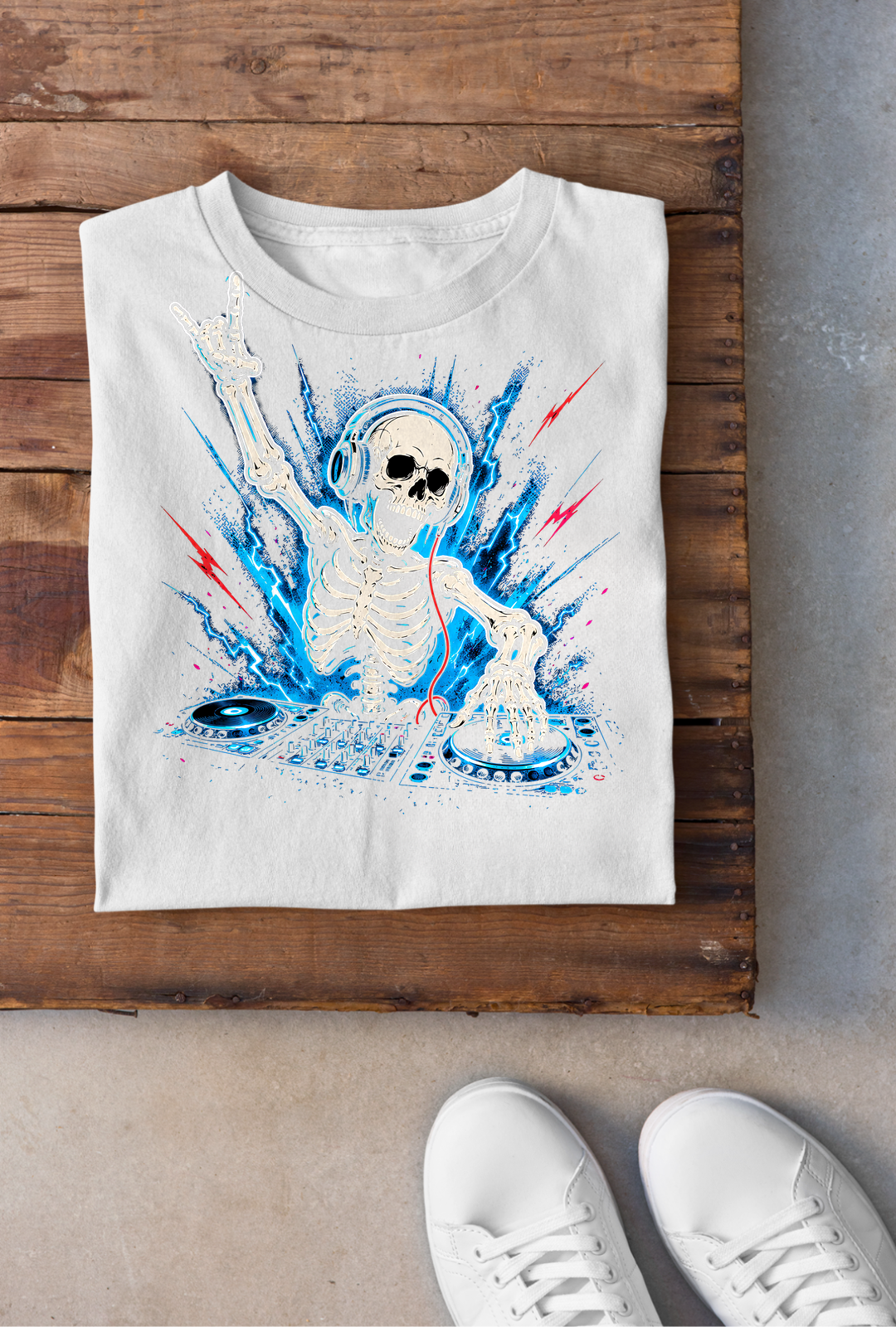 Skeleton DJ Rave (Backprint)
