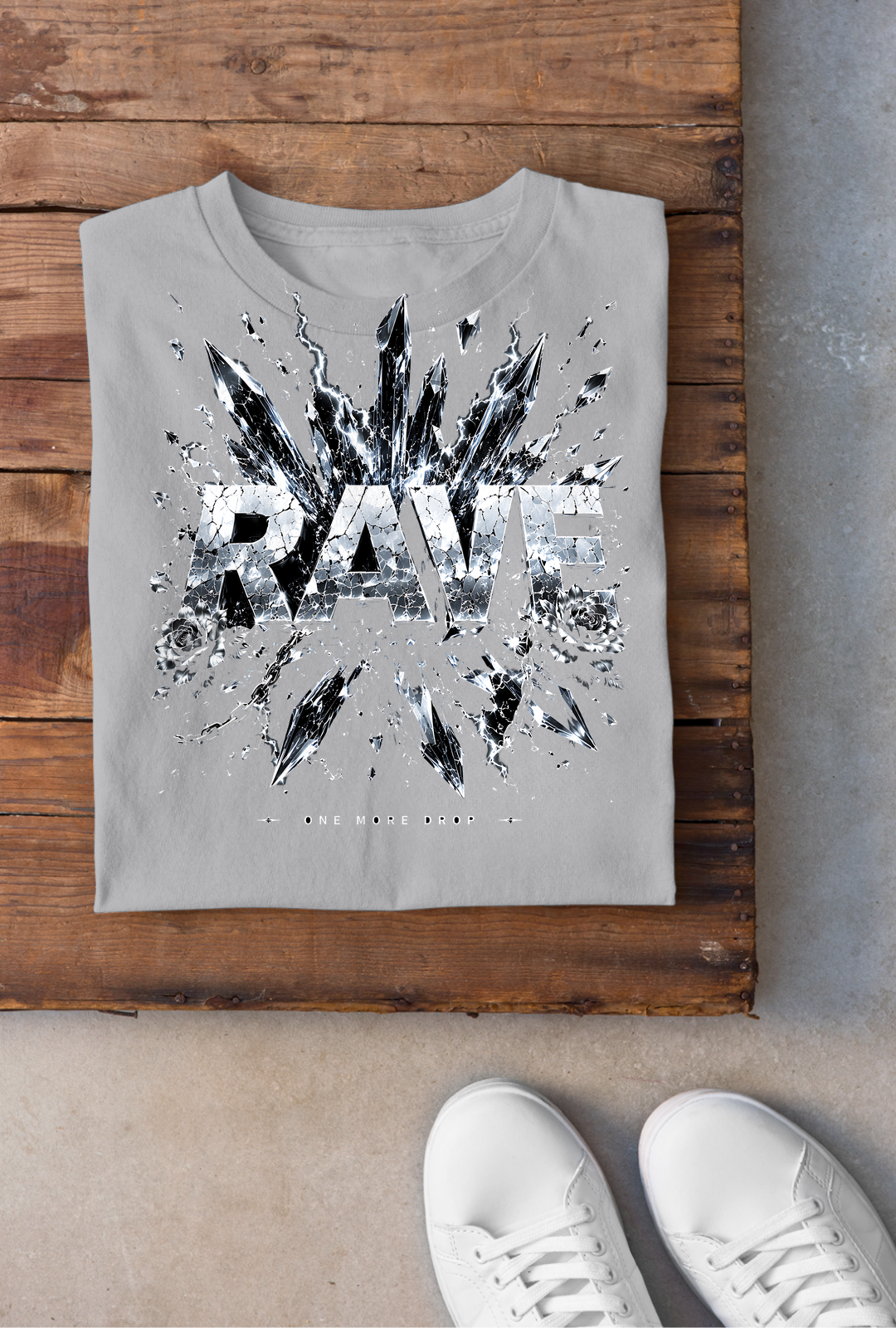 Shattered Glass Rave Backprint - Sportgrey