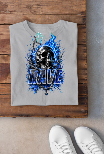 Skull Rave Backprint - Sportgrey